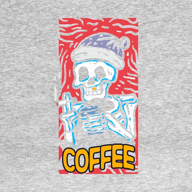 Smoking and coffee drinking skeleton by Misfit04